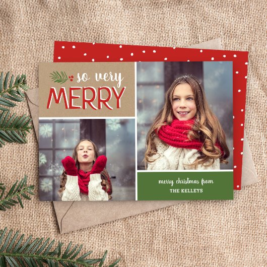 Dus heel vrolijk 2 fotocollage feestdagenkaart