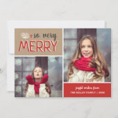Dus heel vrolijk 2 fotocollage plat feestdagenkaart (Voorkant)