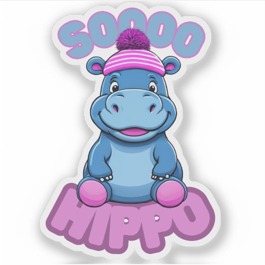 Dus Hippo Sticker (Voorkant)