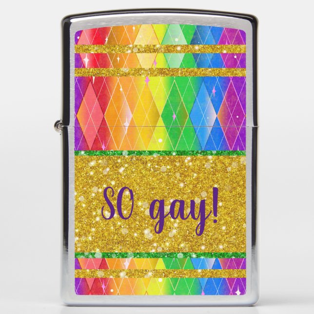 DUS homo! Glitter regenboogpride argyle (Voorkant)