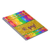 DUS homo! Glitter regenboogpride argyle Notitieboek (Rechterzijde)