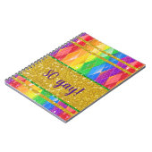 DUS homo! Glitter regenboogpride argyle Notitieboek (Linkerzijde)
