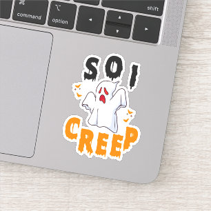 Dus ik kruip grappige spookachtige halloween spook sticker