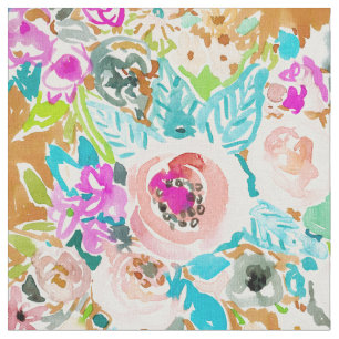 DUS LUSCIOUS kleurrijke Boho Floral Waterverf Stof