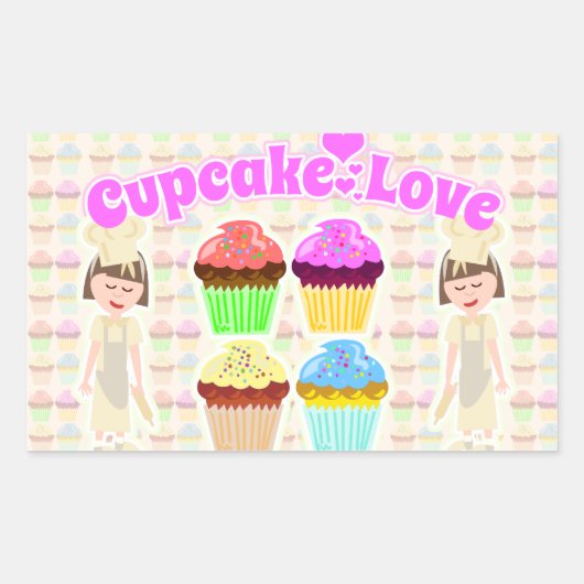 Dus ook Cute Cupcake Love Rechthoekige Sticker (Voorkant)