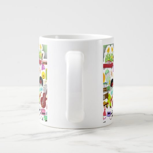 Dus ook voor Fun Retro Collage Jumbo Mok (Achterkant)