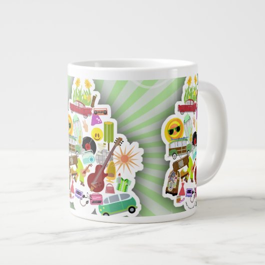 Dus ook voor Fun Retro Collage Jumbo Mok (Voorkant rechts)