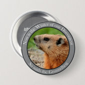 Dus saith de grondhog ronde button 7,6 cm (Voorkant /achterkant)