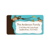 Dus Schattige Monkey Lijst adreslabel Etiket (Voorkant)