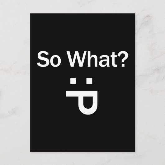 Dus wat? briefkaart (Voorkant)