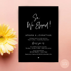 Dus, We Eloped, Modern Huwelijksvlucht Diner Kaart