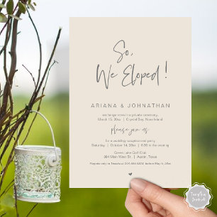 Dus, we zijn weggelopen, moderne bruiloft elopemen kaart