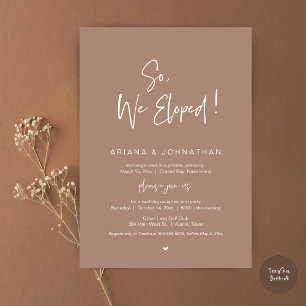 Dus, we zijn weggelopen, moderne bruiloft elopemen kaart