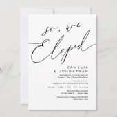 Dus, we zijn weggelopen moderne romantische bruilo kaart (Voorkant)