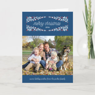 Dus zeer vrolijke vakantie foto card_Navy Feestdagen Kaart