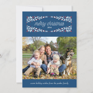 Dus zeer vrolijke vakantie foto card_Navy Feestdagenkaart