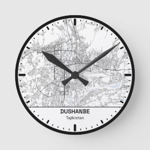 Dushanbe Klok Stad Lijn Kunst