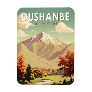 Dushanbe Tadzjikistan Travel Art Vintage Magneet