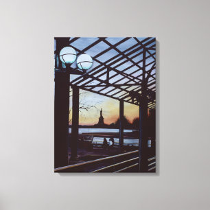 Dusk at Freedom's Birthplace, Ellis Island Canvas Afdruk