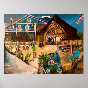 "Dusk at Mojito's" Schilderen door Willowcatdesign Poster