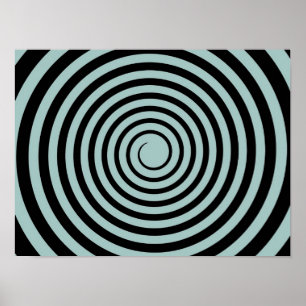 Dusk Blue en Black Spiral Gepersonaliseerd Sjabloo Poster