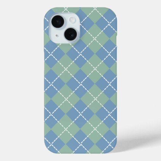 Dusk Blue en Grijs Jade Argyle Case-Mate iPhone Case (Achterkant)