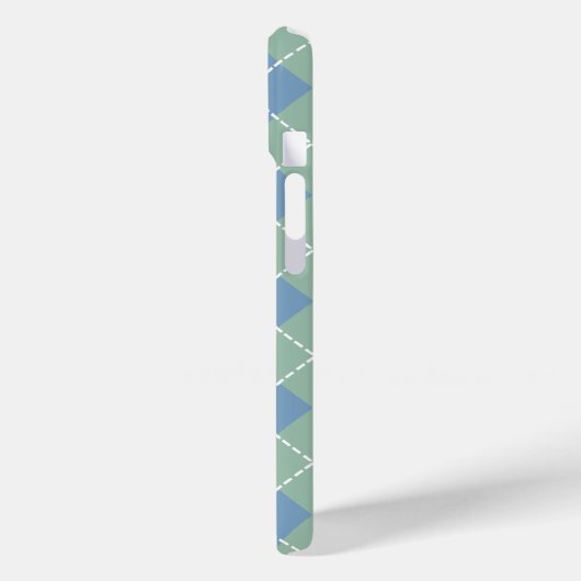 Dusk Blue en Grijs Jade Argyle Case-Mate iPhone Case (Achterkant / Links)
