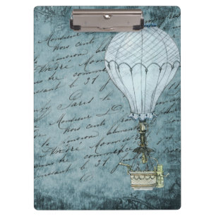 Dusk Blue Hot Air ballon Steampunk Handschrift Klembord