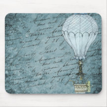 Dusk Blue Hot Air ballon Steampunk Handschrift