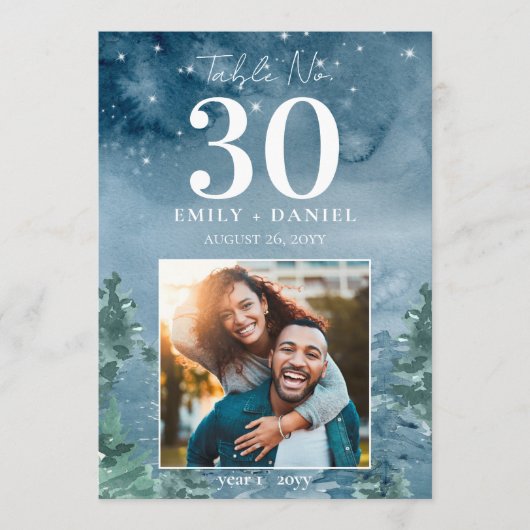 Dusk Blue Mountains Trouwtafel No. w / foto 5x7 (Voorkant)