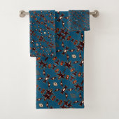Dusk Blue Native Line Art-handdoessset Bad Handdoek (Insitu)
