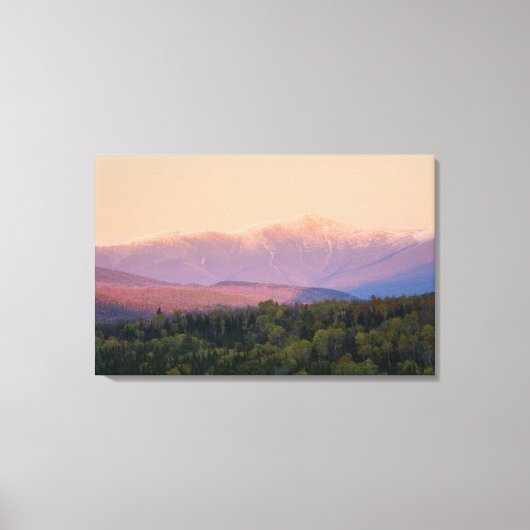 Dusk en Mount Washington in New Hampshire's Canvas Afdruk (Voorkant)