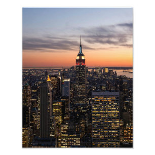 Dusk-herfsten op Manhattan - Foto afdrukken Afdruk