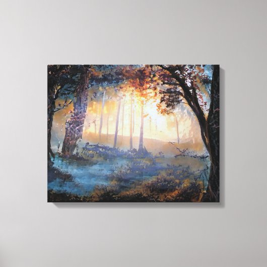 Dusk in het bos canvas afdruk (Voorkant)