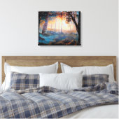 Dusk in het bos canvas afdruk (Insitu (Slaapkamer))