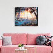 Dusk in het bos canvas afdruk (Insitu (Woonkamer))