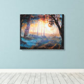 Dusk in het bos canvas afdruk (Insitu (Houten vloer))