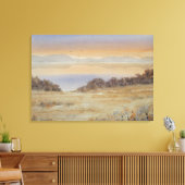 Dusk Lake Blush Waterverf Landschapsprint Canvas Afdruk (Insitu (Woonkamer))