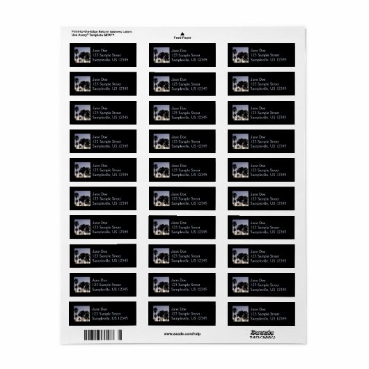 Dusk met Palm Trees Tropische Scene Etiket (Full Sheet)