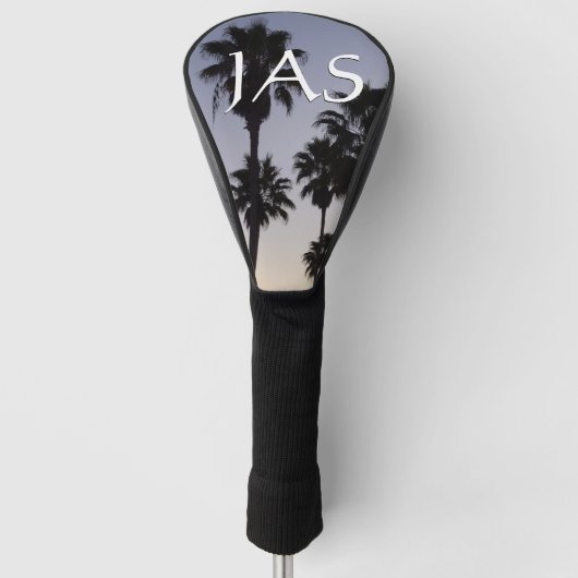 Dusk met Palm Trees Tropische Scene Golfheadcover (Voorkant)