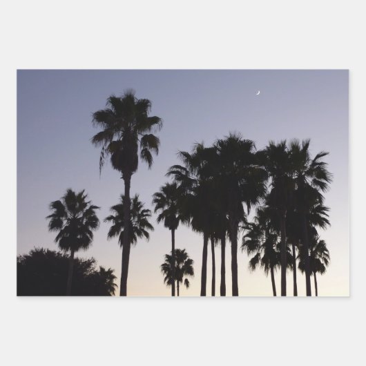Dusk met Palm Trees Tropische Scene Inpakpapier Vel (Voorkant 3)