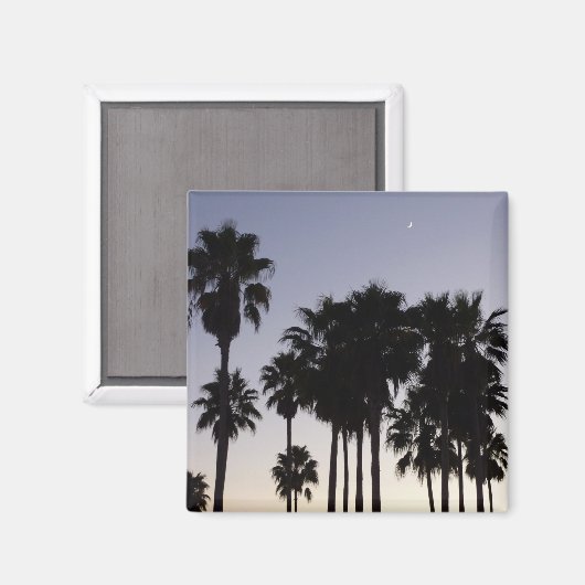 Dusk met Palm Trees Tropische Scene Magneet (Voorkant / Achterkant)