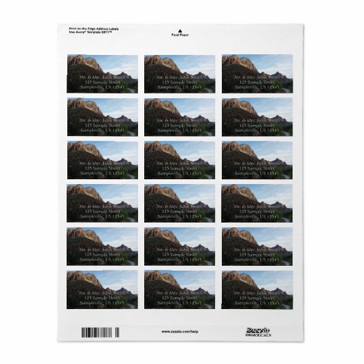 Dusk op Canyon Junction in Zion National Park Etiket (Full Sheet)