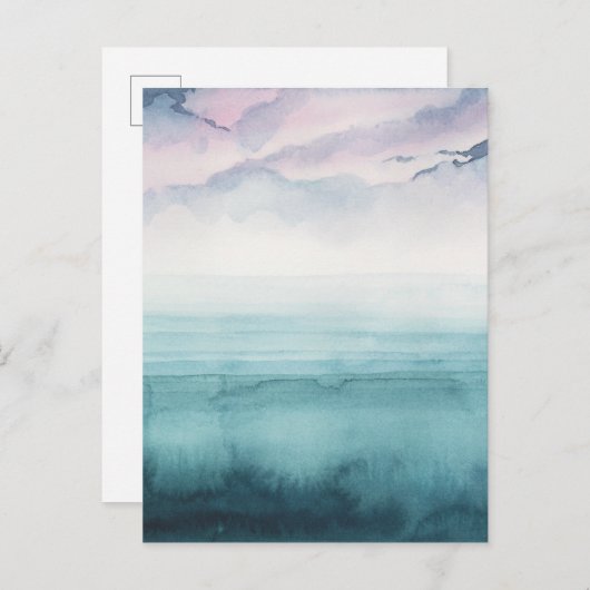 Dusk op de baai - Waterverf Briefkaart (Voorkant / Achterkant)