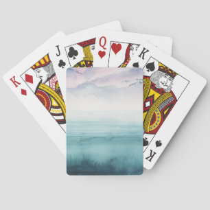 Dusk op de baai - Waterverf Pokerkaarten