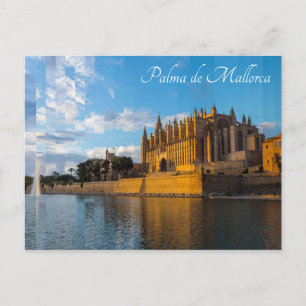 Dusk op de kathedraal van Palma de Mallorca Briefkaart