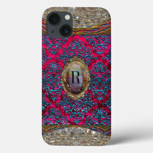 Dusk Ravone Damast Barok Monogram Case-Mate iPhone Case (Achterkant)