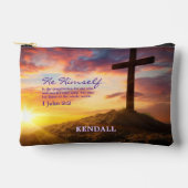 Dusk Silhouette Cross Bijbelvers Gepersonaliseerd Etui (Voorkant)