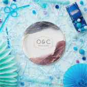 Dusk Waterverf Geometric Modern Wedding Papieren Bordje (Feest)