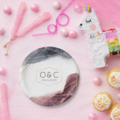 Dusk Waterverf Geometric Modern Wedding Papieren Bordje (Feest)